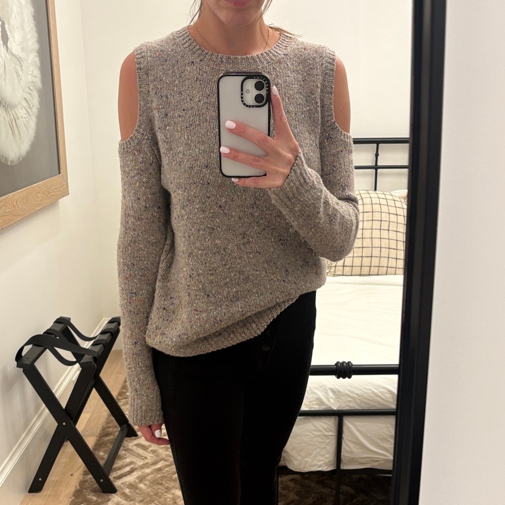 Rebecca Minkoff Cold Shoulder Sweater - Gray
